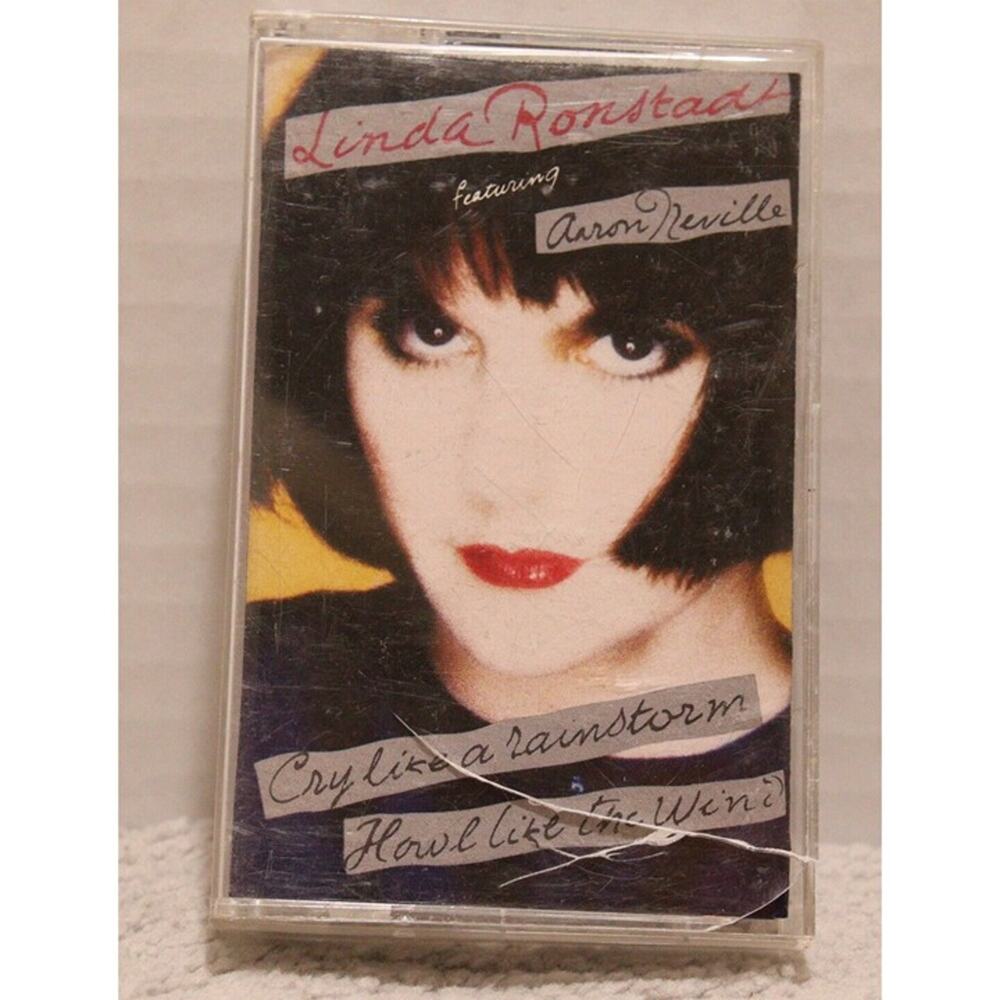 Linda Ronstadt Cassette Cry Like a Rainstorm Aaron Neville Elektra 1989